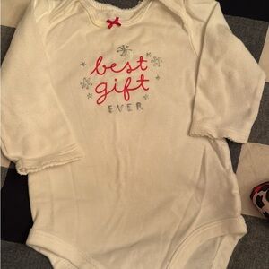 Cream Baby Onesie with Red Accents